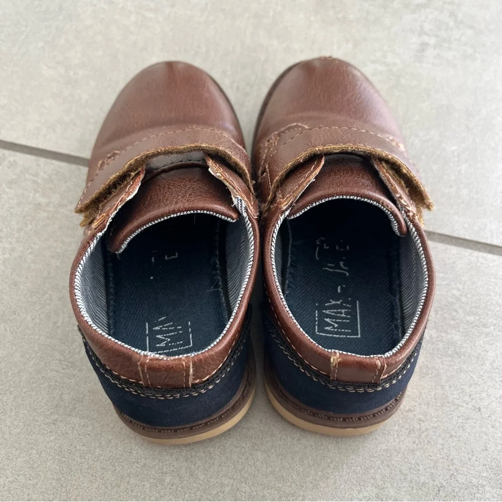 Max + Jake Classic Brown Ollie Oxford Toddler Boy Dress Shoes With Strap Size 8